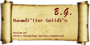 Baumüller Gellén névjegykártya